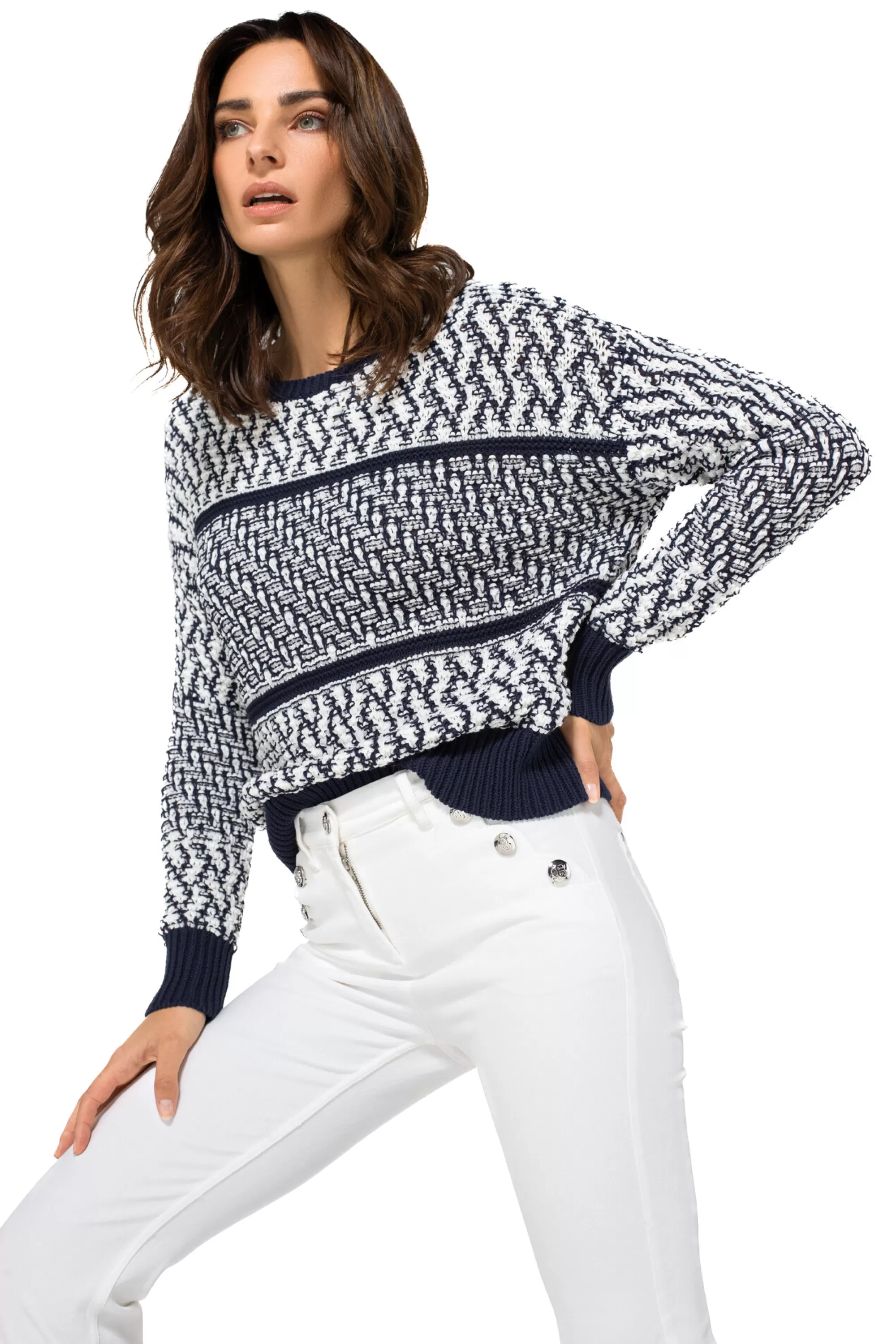 Caroline Biss - Suéter tejido grueso ‘Estreno de Temporada’ | Modelo 1220-29 con diseño acanalado clásico