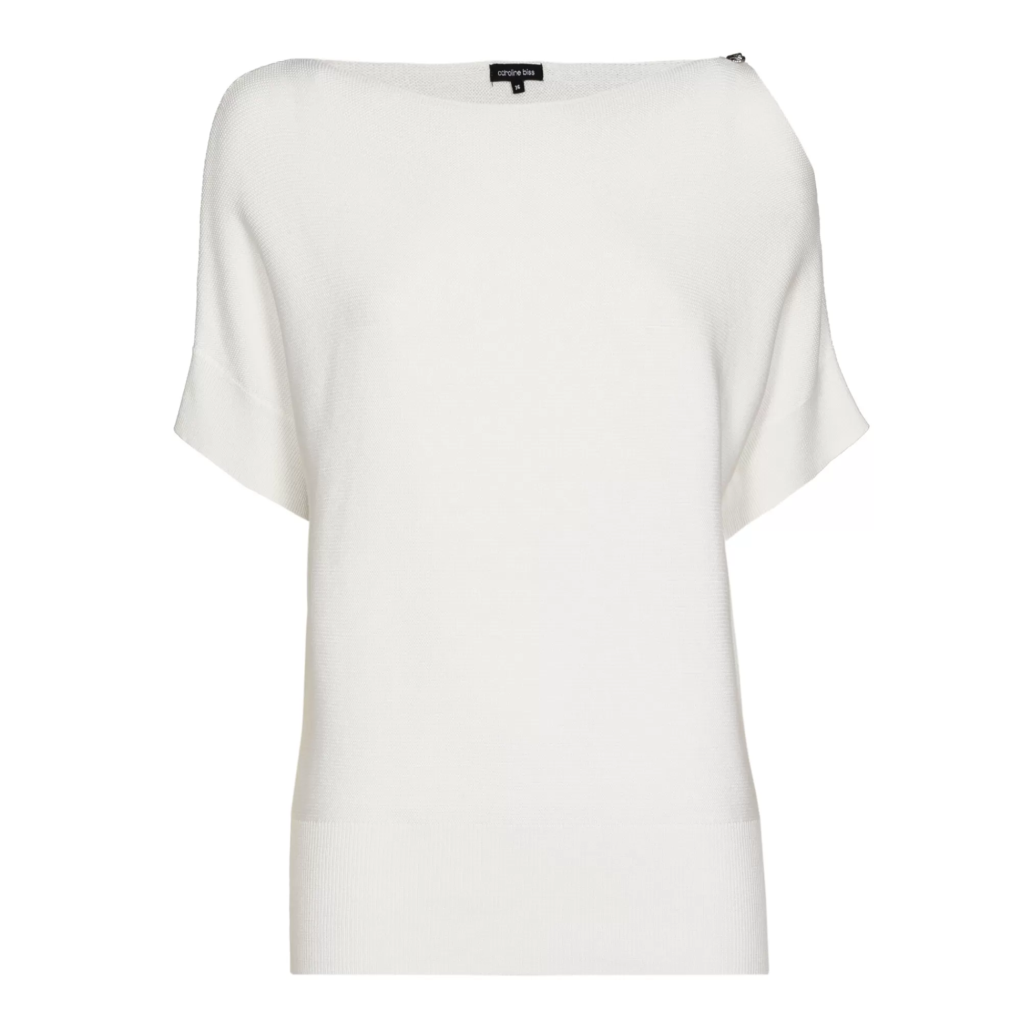 Caroline Biss - Top de punto suave con drapeado en hombros - Modelo 1246-91