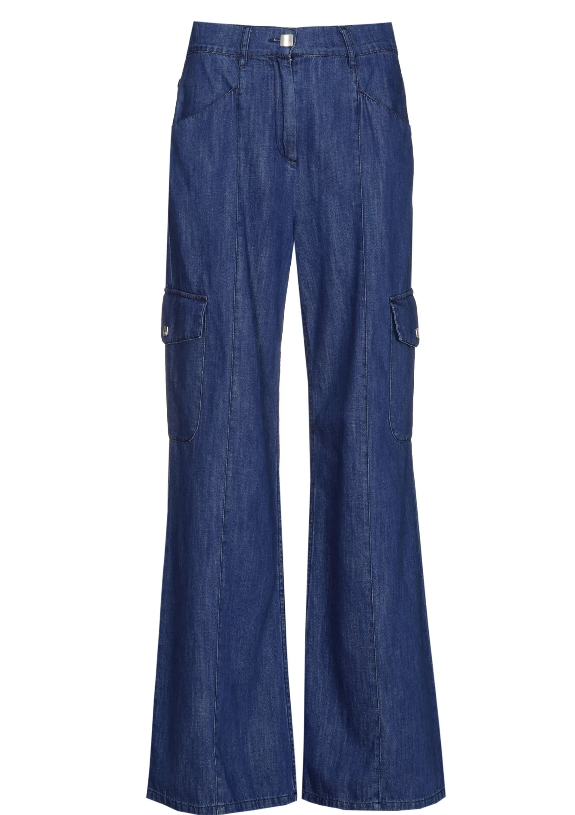 Caroline Biss - Pantalones Cargo Modelo 1512-24: Corte holgado con caída fluida y cintura clásica, diseño versátil para movimiento sin restricciones.