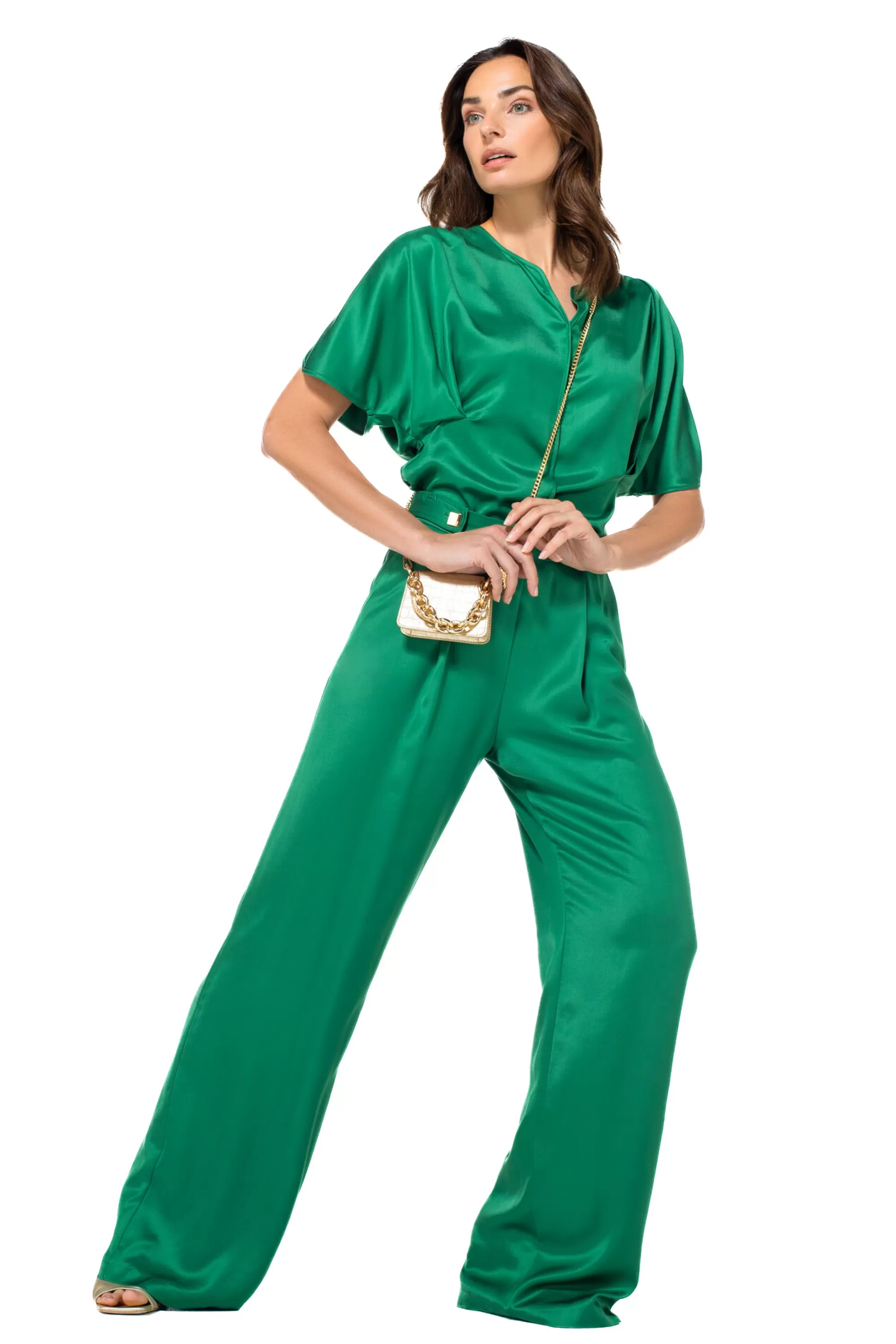 Pantalón elegante de corte recto con caída suave y cintura media - Modelo 1527-62 de Caroline Biss Broeken