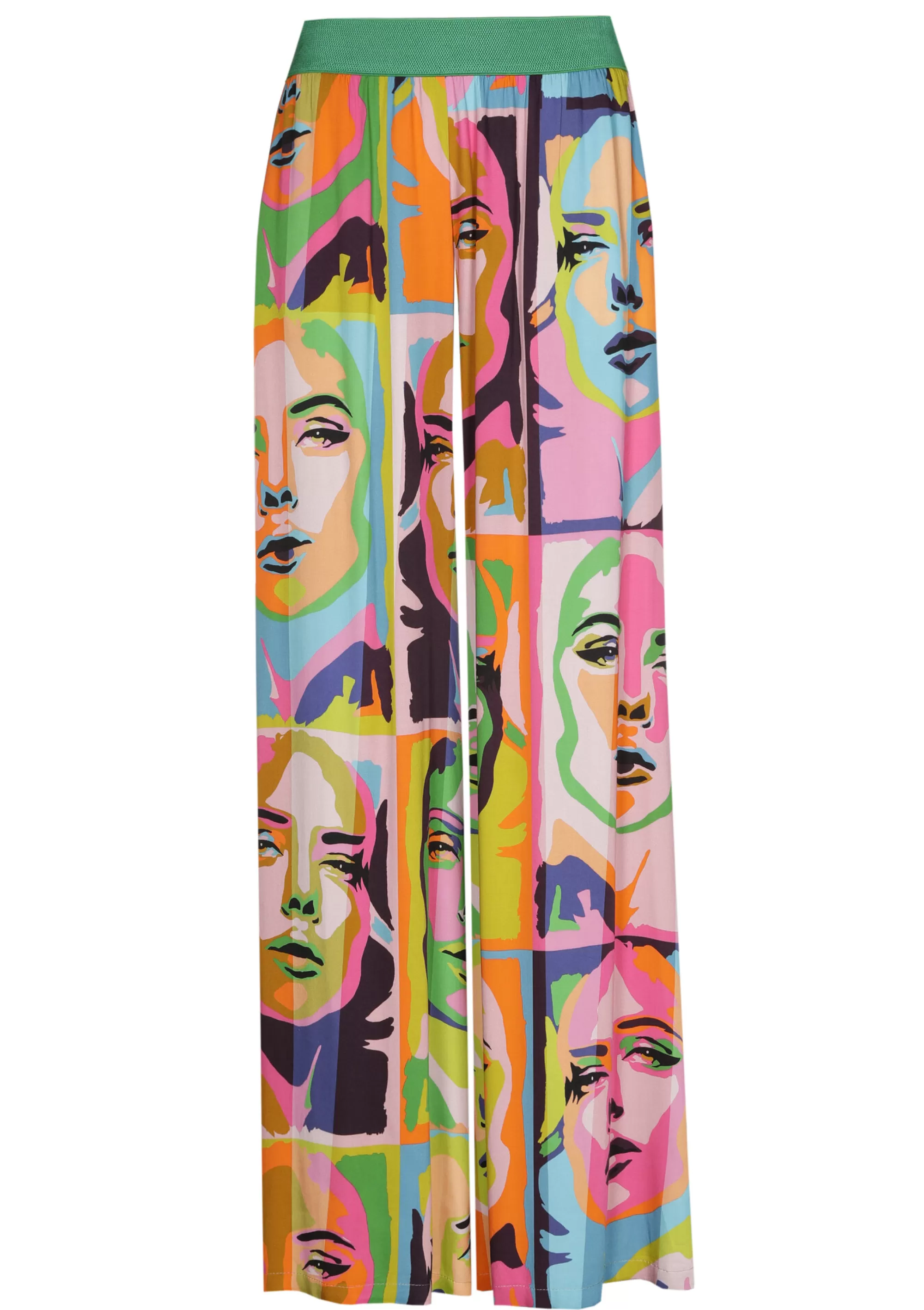 Caroline Biss - Pantalones Palazzo con Estampado Pop Art, Talle Clásico y Caída Fluida