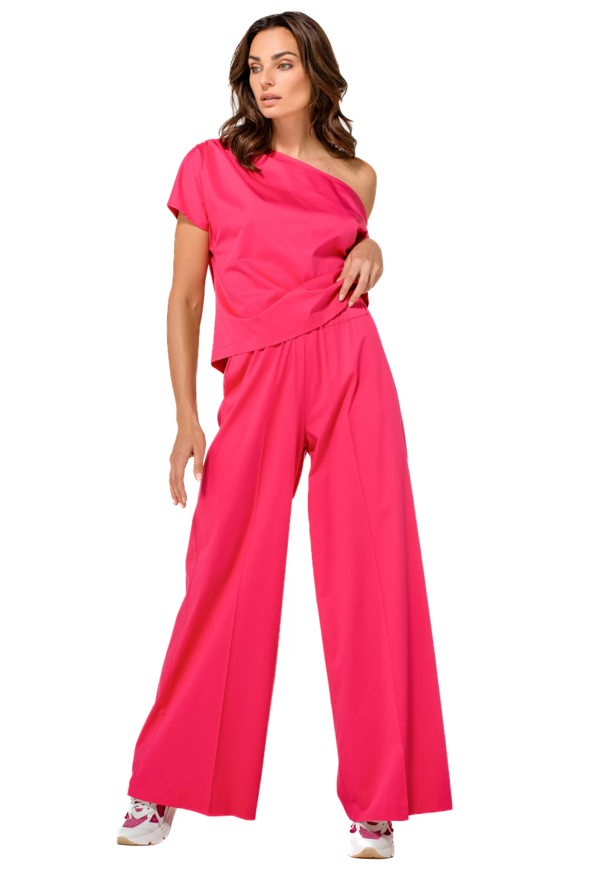 Caroline Biss - Pantalones Holgados de Algodón Ultra Cómodos, Talla Regular (Modelo 1569/74)
