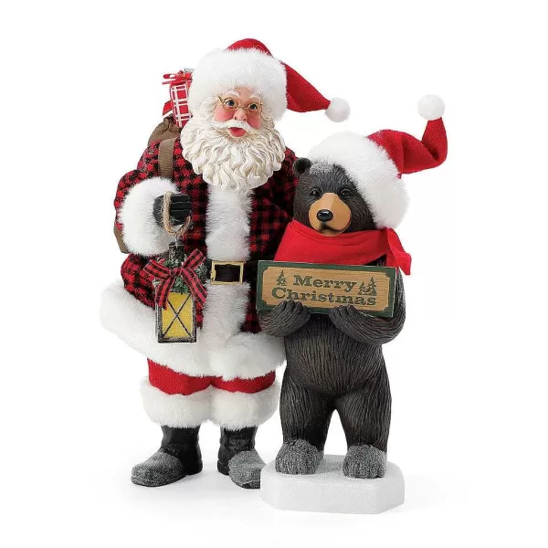 Encantadores Santa Claus Navideños - Cabaña Oso Negro Colección Exclusiva (Serie Department 56)