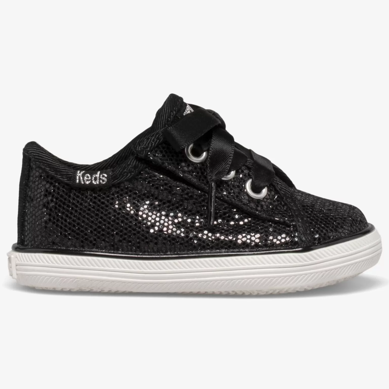 Keds Zapatillas Brillantes para Niñas - Calzado Infantil Negro con Destellos para Fiestas y Celebraciones