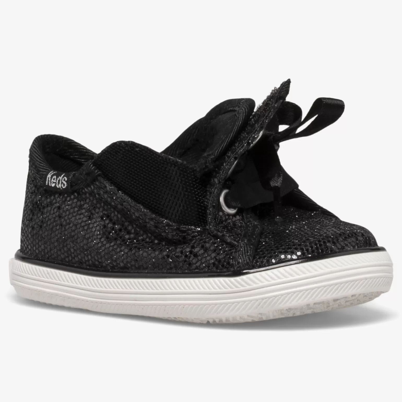 Keds Zapatillas Brillantes para Niñas - Calzado Infantil Negro con Destellos para Fiestas y Celebraciones