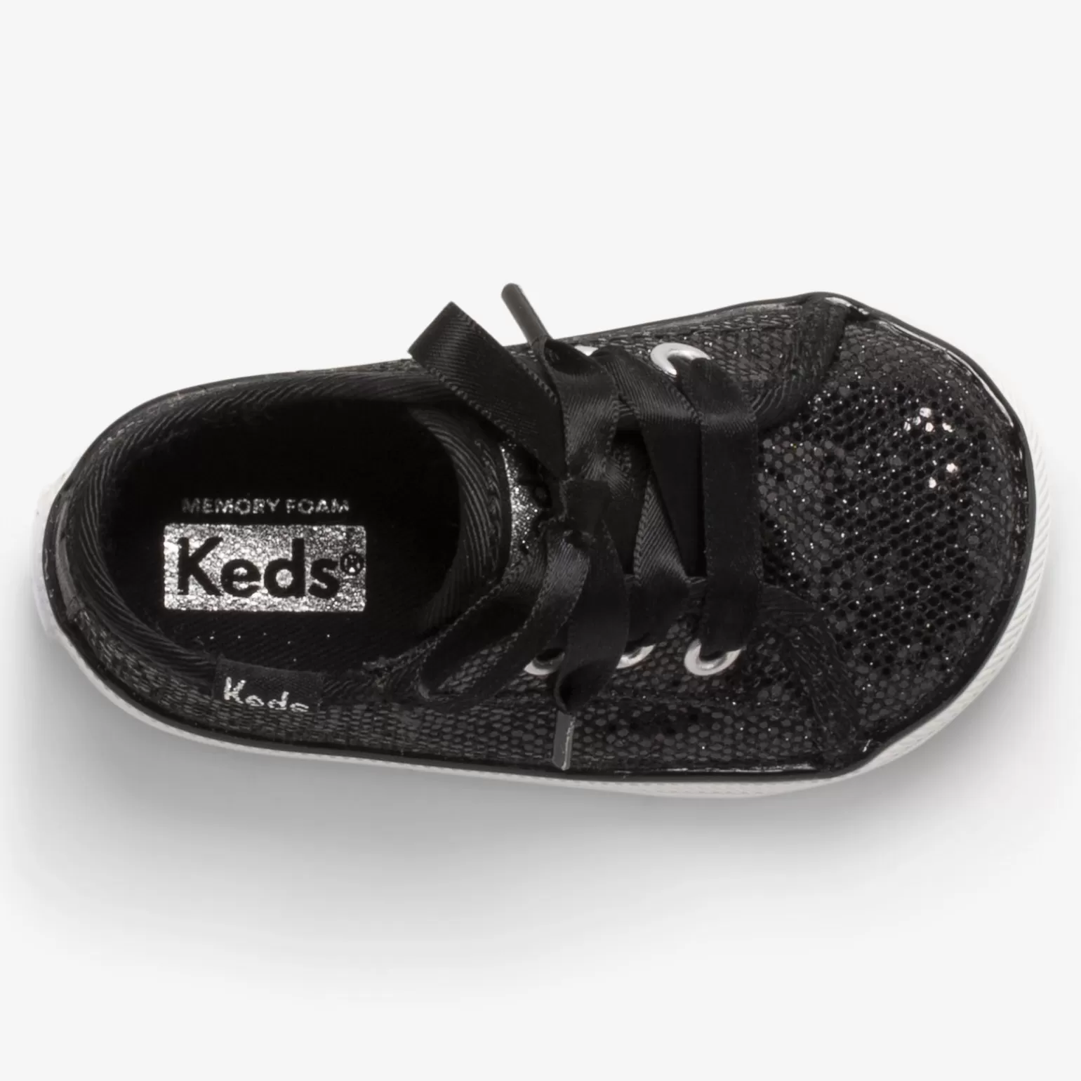 Keds Zapatillas Brillantes para Niñas - Calzado Infantil Negro con Destellos para Fiestas y Celebraciones