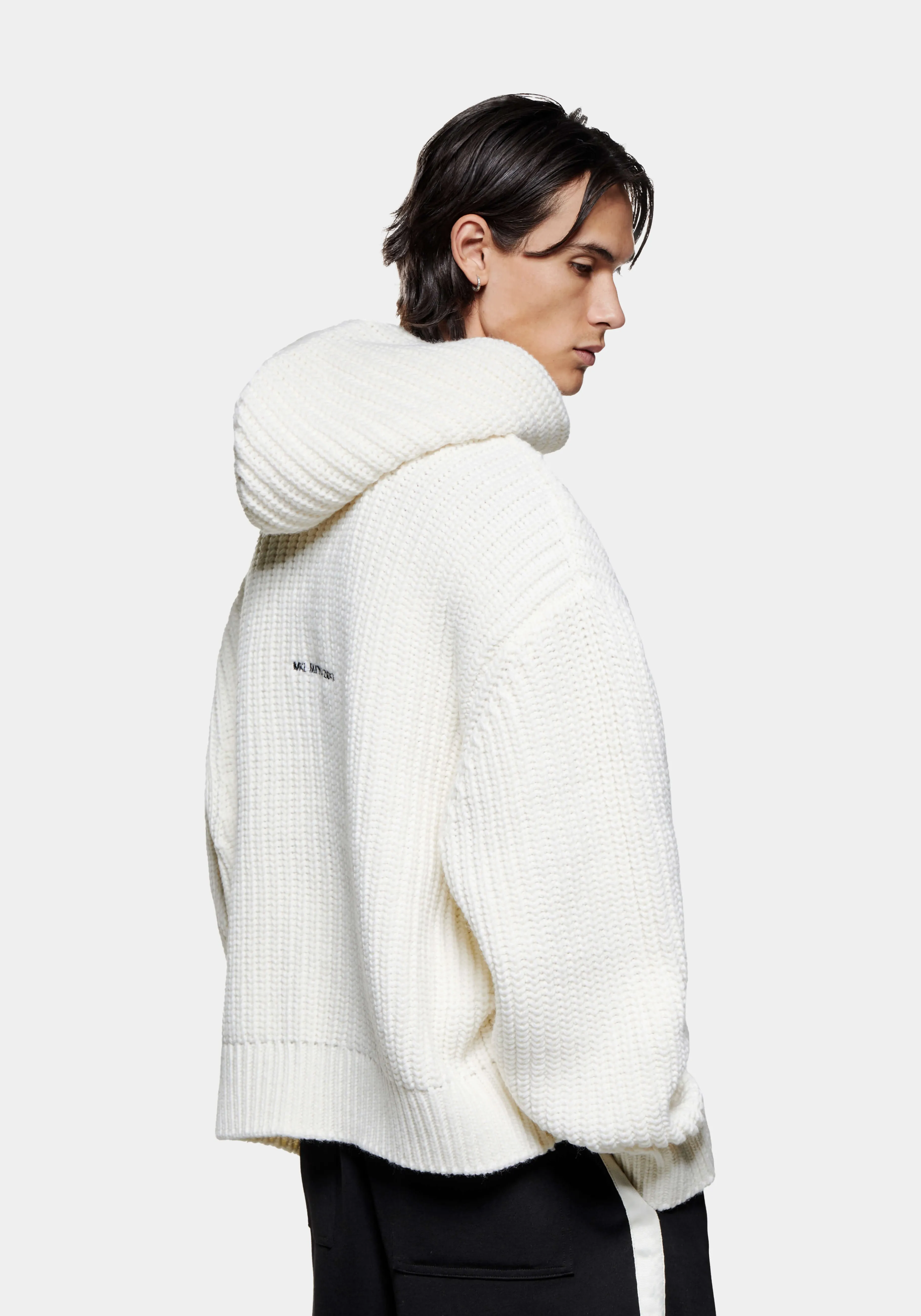 Sudadera abrigada MKI Miyuki Zoku - Tejido grueso de canalé con capucha y estilo camisero | Colección invierno en punto mullido