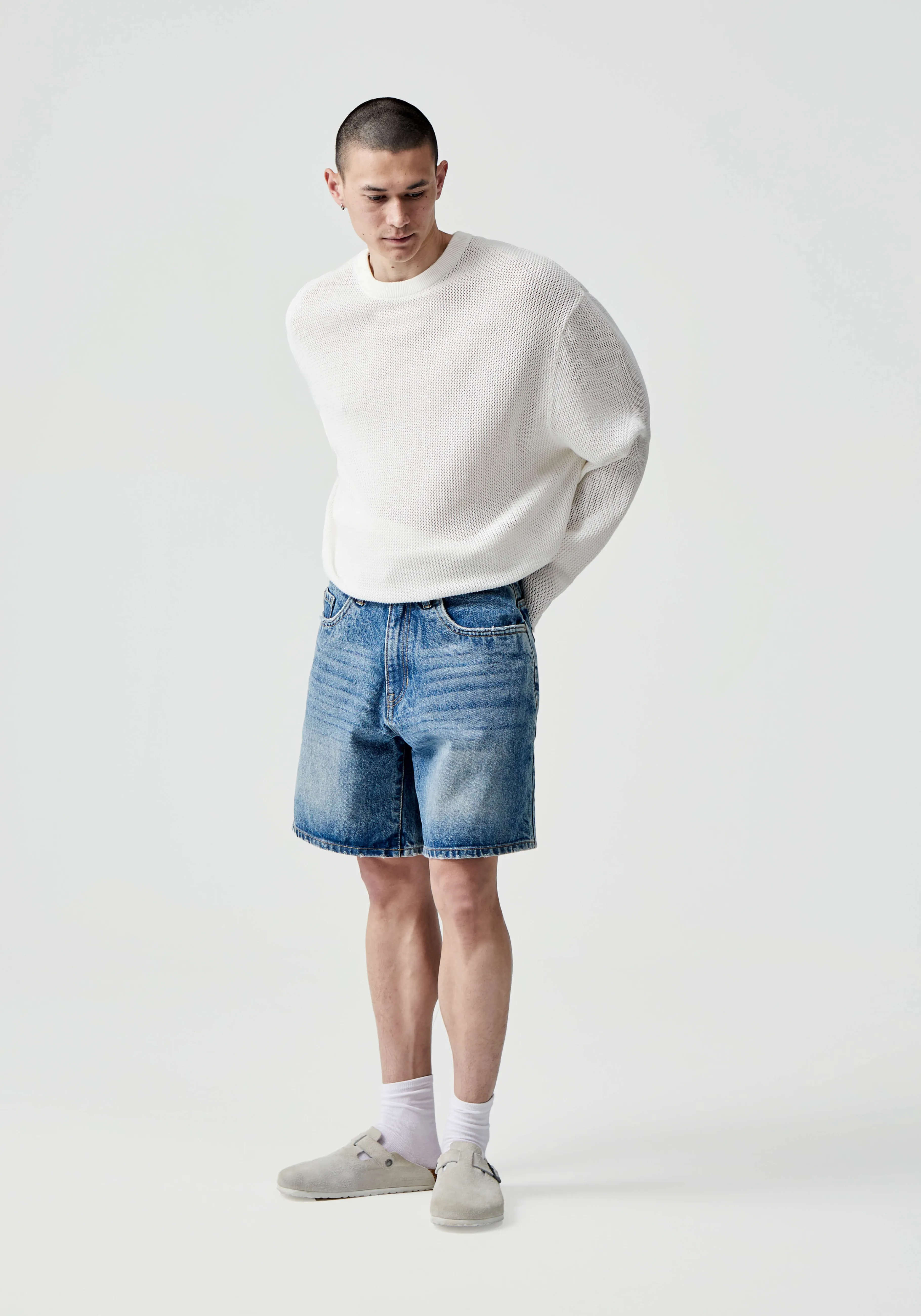Bermudas Deportivas en Denim de 16 Onzas - Estilo Urbano Cómodo | Pantalones Cortos Tipo Sweat MKI Miyuki Zoku 

(Nota: He conservado elementos esenciales como 