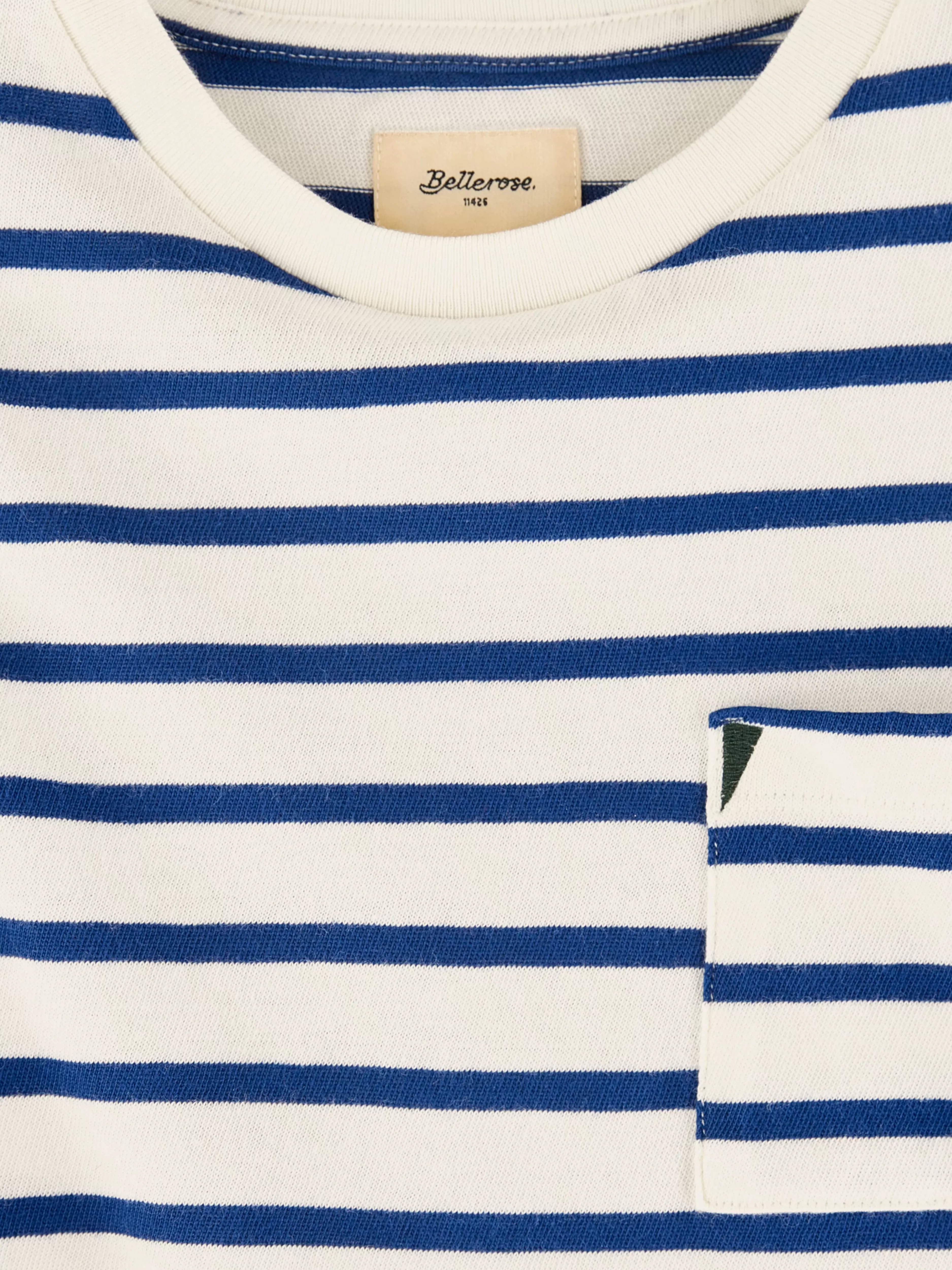 Camiseta Bellerose de manga larga con cuello en V - Diseño minimalista en algodón suave para hombre